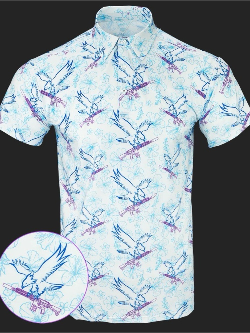 Retro-Rifle Prey Eagle Hawaiian shirt, large